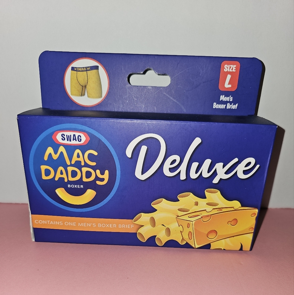 SWAG Mens Boxer Brief. Mac and cheese design
